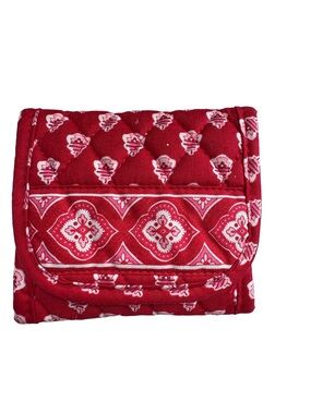 Vera Bradley Quilted Red Patterned Trifold Wallet
